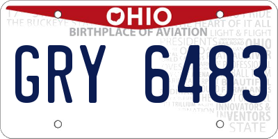 OH license plate GRY6483