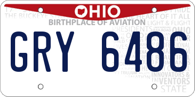 OH license plate GRY6486