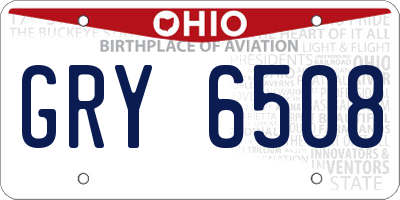 OH license plate GRY6508