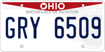 OH license plate GRY6509