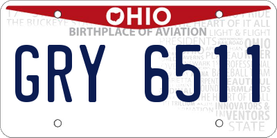 OH license plate GRY6511