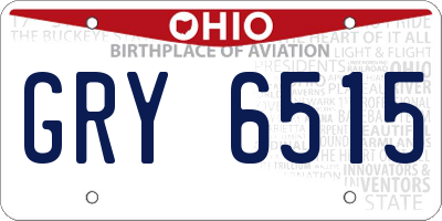 OH license plate GRY6515