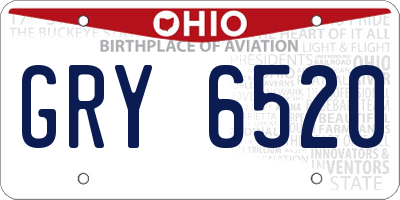 OH license plate GRY6520