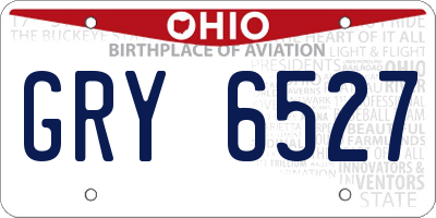OH license plate GRY6527