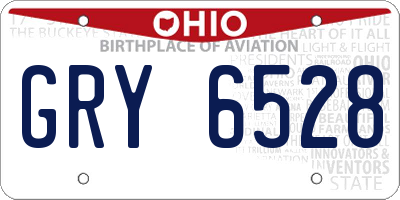 OH license plate GRY6528