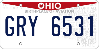 OH license plate GRY6531