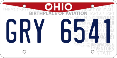 OH license plate GRY6541