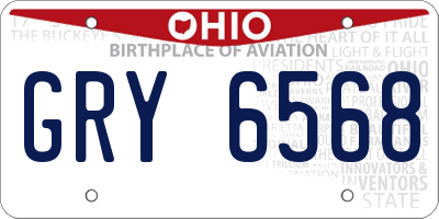 OH license plate GRY6568