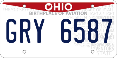 OH license plate GRY6587