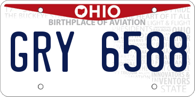 OH license plate GRY6588