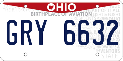 OH license plate GRY6632