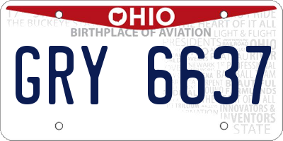 OH license plate GRY6637