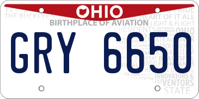 OH license plate GRY6650