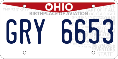OH license plate GRY6653