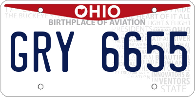 OH license plate GRY6655