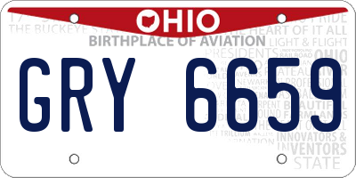 OH license plate GRY6659