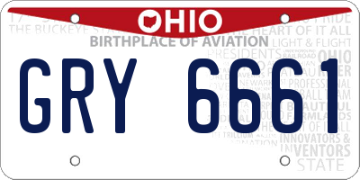 OH license plate GRY6661
