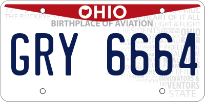 OH license plate GRY6664