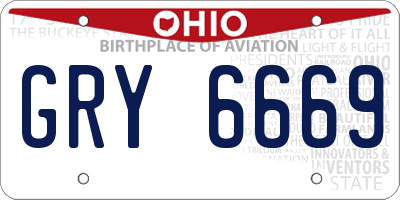 OH license plate GRY6669
