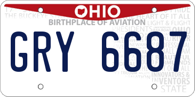 OH license plate GRY6687