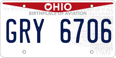 OH license plate GRY6706