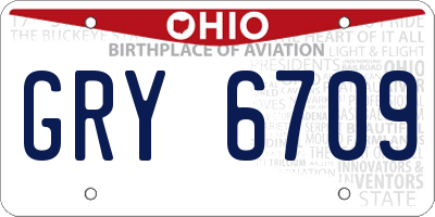 OH license plate GRY6709