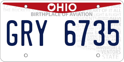 OH license plate GRY6735