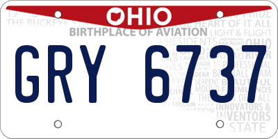 OH license plate GRY6737