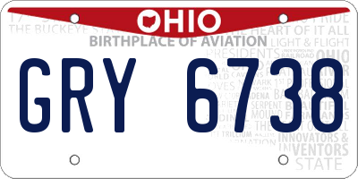 OH license plate GRY6738