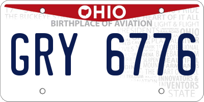 OH license plate GRY6776