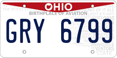 OH license plate GRY6799