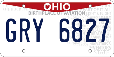 OH license plate GRY6827