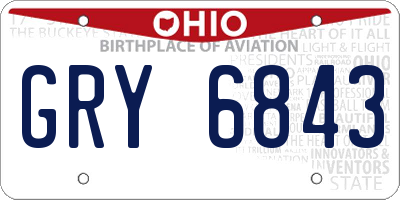 OH license plate GRY6843