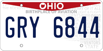 OH license plate GRY6844