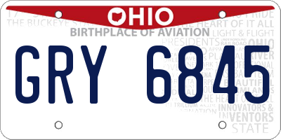 OH license plate GRY6845