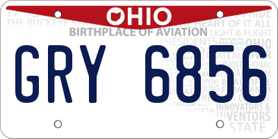 OH license plate GRY6856