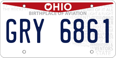 OH license plate GRY6861