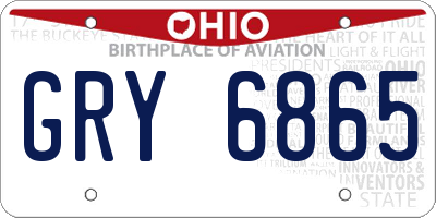 OH license plate GRY6865
