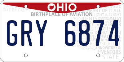 OH license plate GRY6874