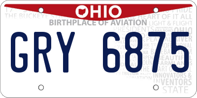 OH license plate GRY6875