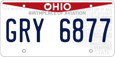OH license plate GRY6877