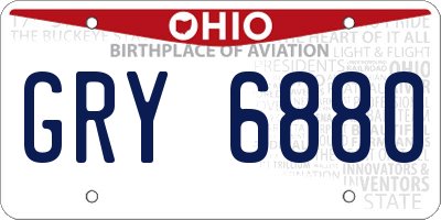 OH license plate GRY6880