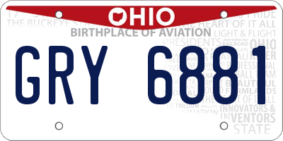 OH license plate GRY6881
