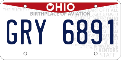 OH license plate GRY6891