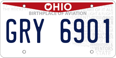OH license plate GRY6901