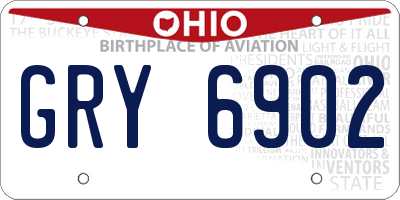 OH license plate GRY6902