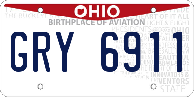 OH license plate GRY6911