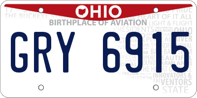 OH license plate GRY6915