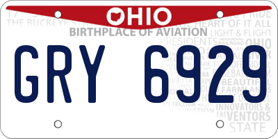 OH license plate GRY6929