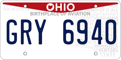 OH license plate GRY6940